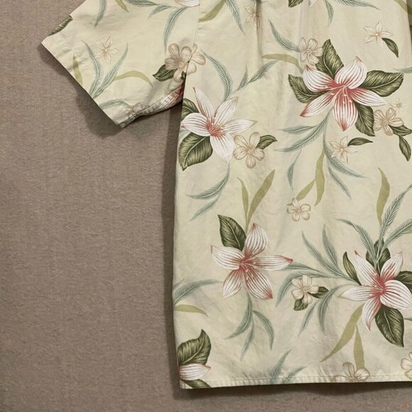 Pusser's West Indies Shirt Men's Medium Yellow Hawiian Silk Short Sleeves - Picture 10 of 11